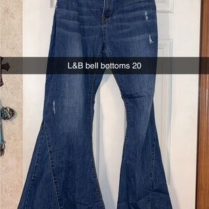 L&B Women's Dark Blue Flare Jeans